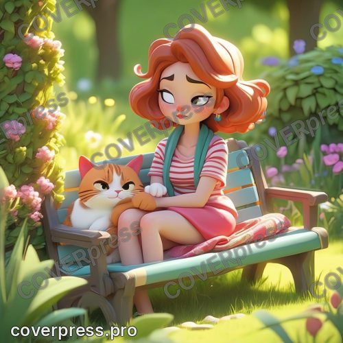 В стиле 3D-Мультфильм: летний сквер утопает в зелени и цветах