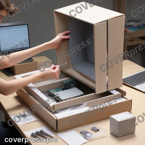 В стиле 3D-Мультфильм: руки подростка (мультяшные, без детализации лица) аккуратно распаковывают коробку