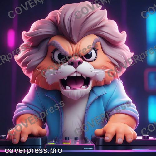 В стиле 3D-Мультфильм: зверёк-диджей за светящимся пультом