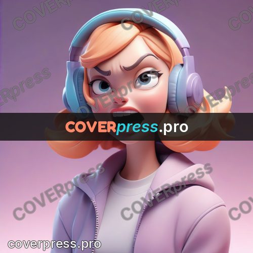 3d character illustration: girl in headphones