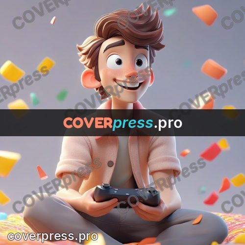 3d character illustration: boy with a gamepad in confetti