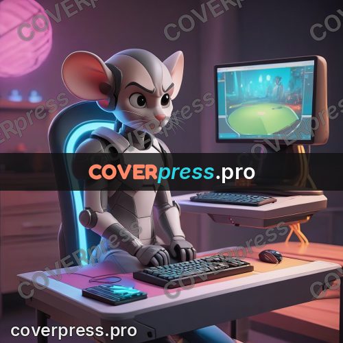 3d character illustration: teenager at a gaming desk