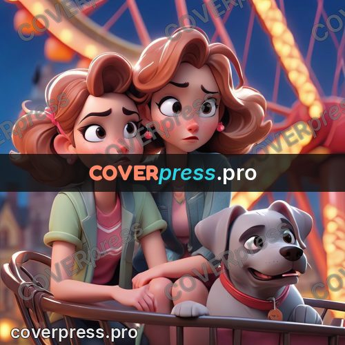 3d character illustration: girls with a dog