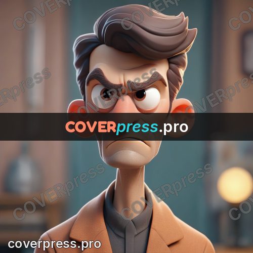 3d character illustration: thin man in a jacket