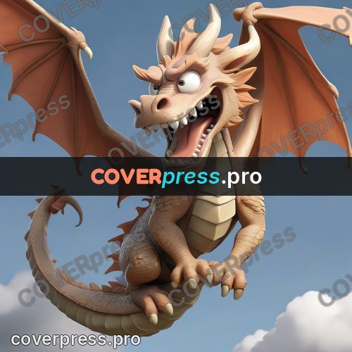 3d character illustration: dragon with its jaws open