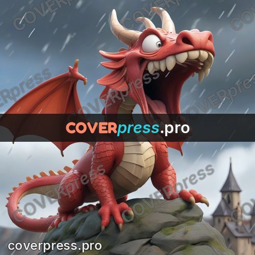 3d character illustration: dragon with its jaws open