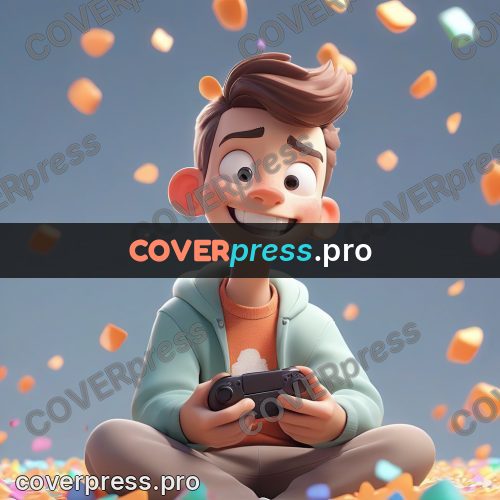 3d character illustration: boy with a gamepad in confetti