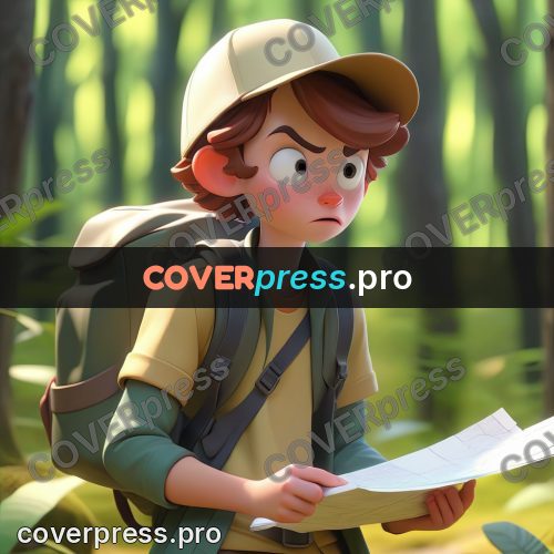 3d character illustration: girl with a map