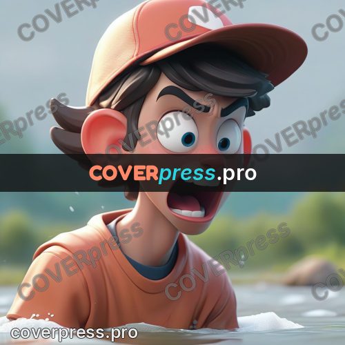 3d character illustration: teenager standing in water