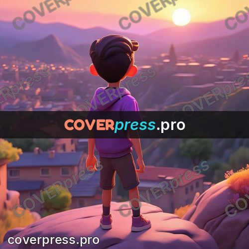 3d character illustration: teenager on a cliff edge