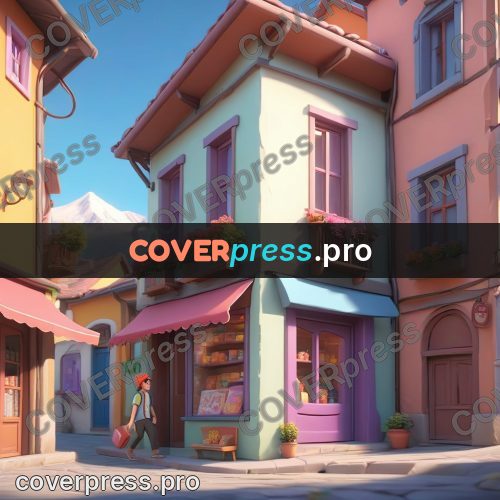 3d character illustration: teenager on a colourful street