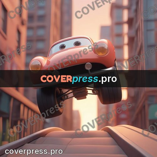 3d character illustration: red car with eyes