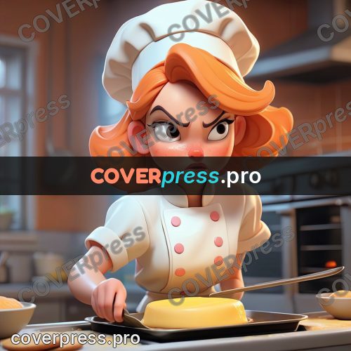 3d character illustration: cook with a baking tin