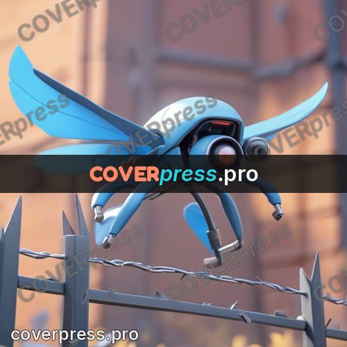 3d character illustration: blue drone with wings
