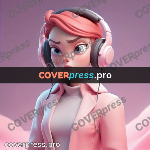 3d character illustration: girl in headphones