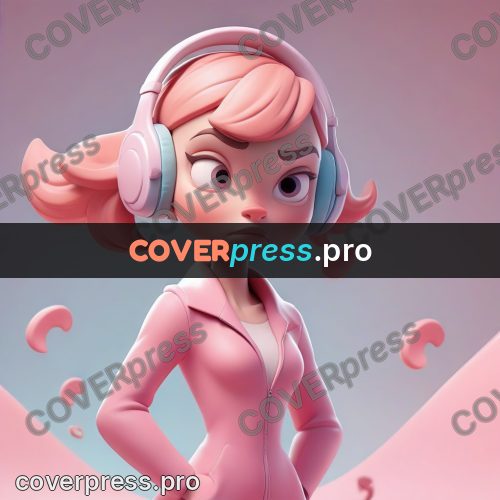 3d character illustration: girl in headphones