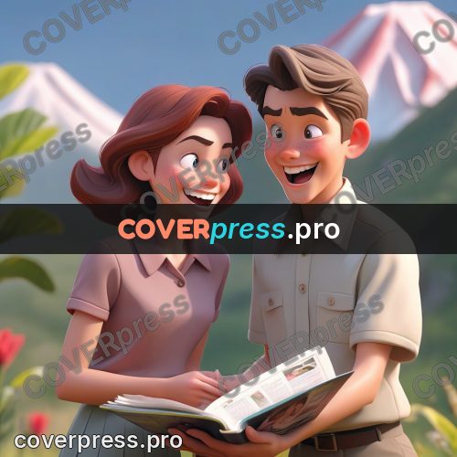 3d character illustration: people looking at an open book