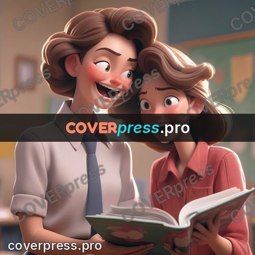 3d character illustration: people looking at an open book