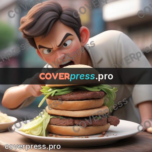 3d character illustration: burger on a white plate