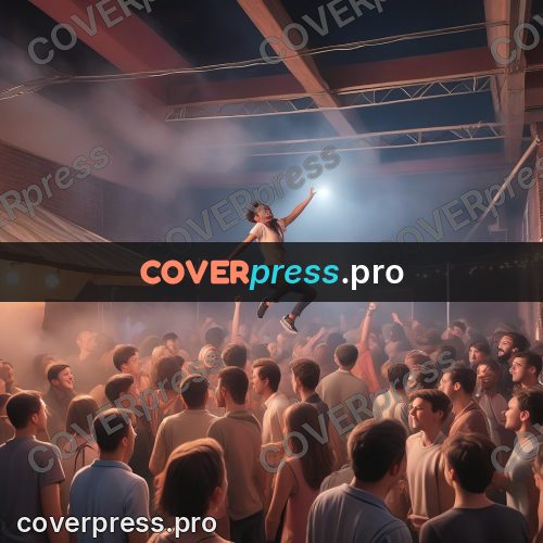 3d character illustration: people dancing under string lights