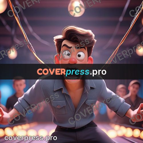 3d character illustration: man dancing in a crowd