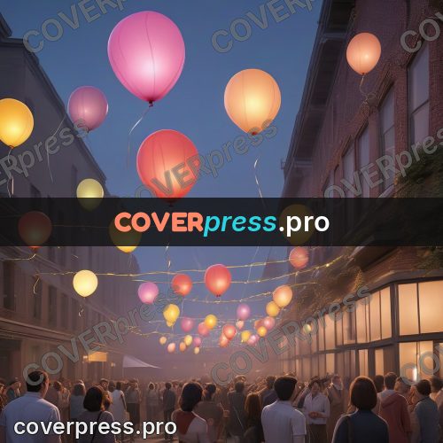3d character illustration: lanterns above an evening street