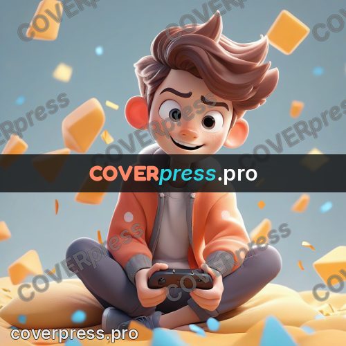 3d character illustration: boy with a gamepad in confetti