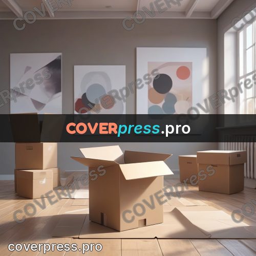 3d character illustration: room with cardboard boxes