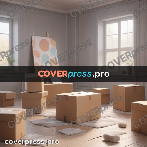 3d character illustration: room with cardboard boxes