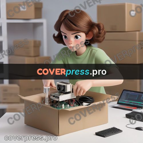 3d character illustration: girl assembling a computer