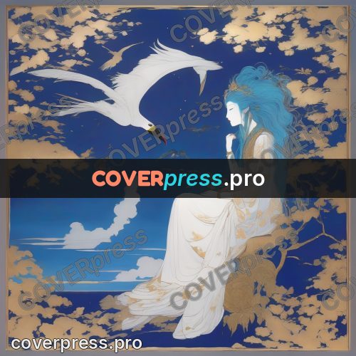 Amano style painting: woman in white by the water