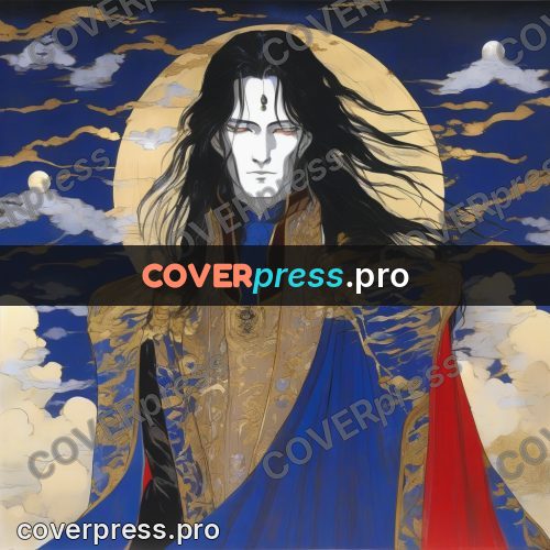 Amano style painting: figure with long black hair