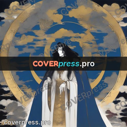 Amano style painting: figure with long black hair