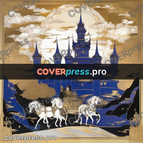 Amano style painting: horses in golden harness