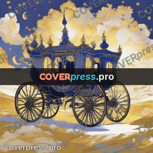Amano style painting: horses in golden harness