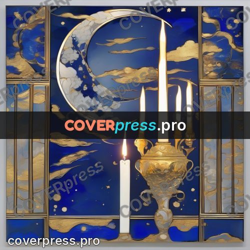 Amano style painting: candles by a night window