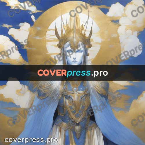 Amano style painting: warrior in golden armour