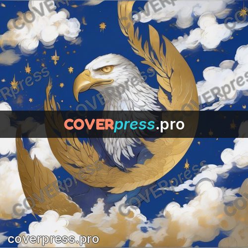 Amano style painting: bird with golden plumage