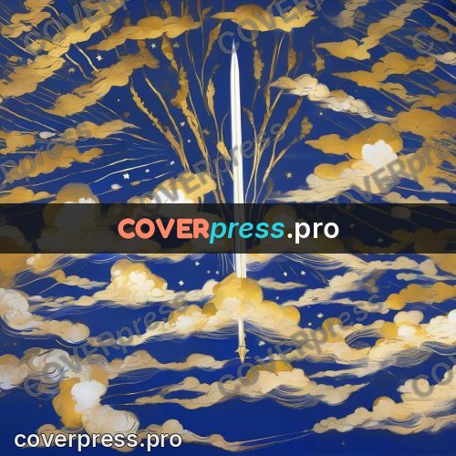 Amano style painting: spear among the clouds