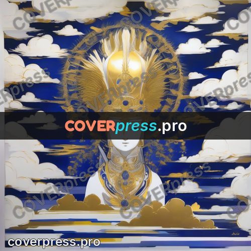 Amano style painting: figure in a tall headdress