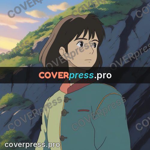 Anime style drawing: teenager against the cliffs