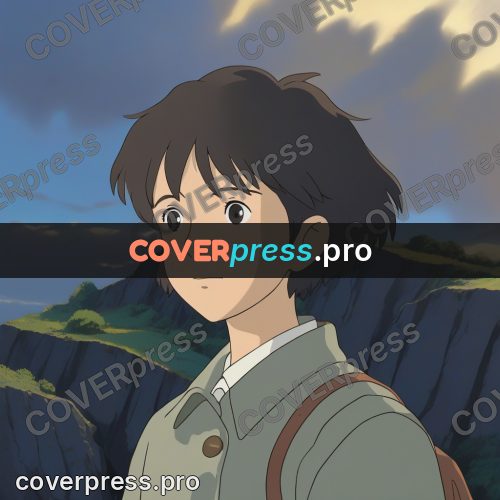 Anime style drawing: teenager against the cliffs