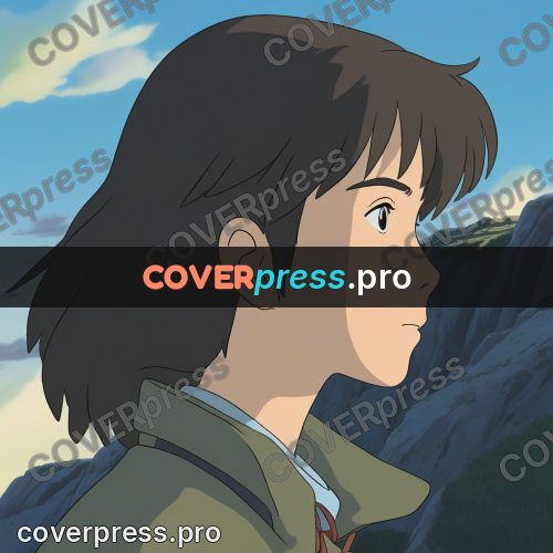 Anime style drawing: teenager against the cliffs