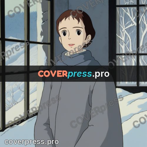Anime style drawing: girl in a grey scarf