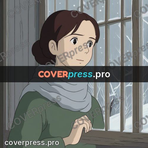Anime style drawing: girl in a grey scarf