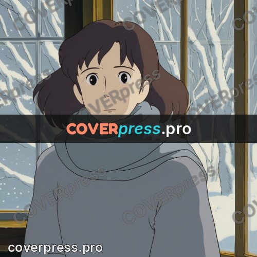 Anime style drawing: girl in a grey scarf