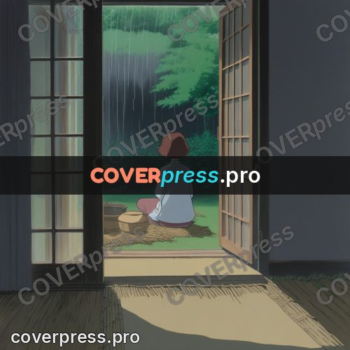 Anime style drawing: figure in an open doorway
