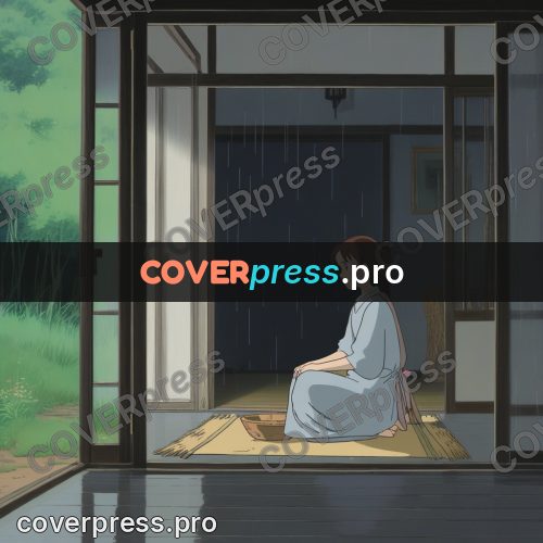 Anime style drawing: figure in an open doorway