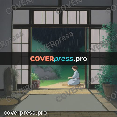 Anime style drawing: figure in an open doorway