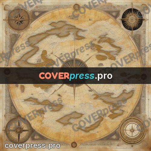 Map illustration: ochre land with dry riverbeds